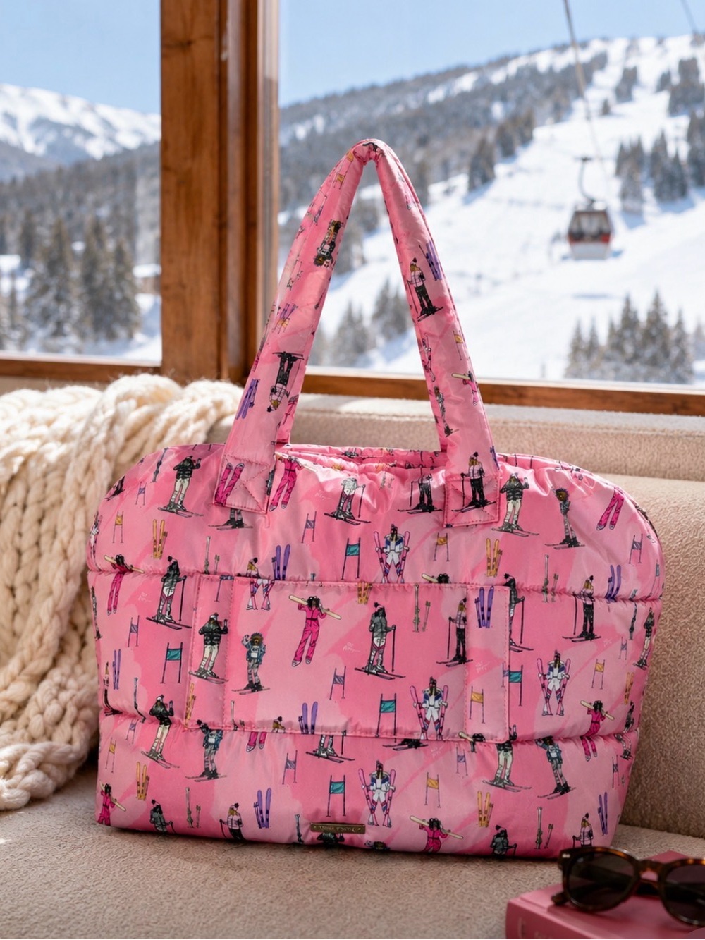 ⛷️ Betsey Johnson Puffy Ski Bunny Weekender Travel Tote Bag 🏂